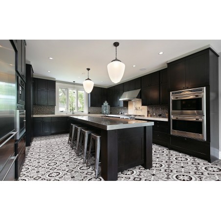 Brindisi Grey 22.5x22.5cm Square Matt Anti Slip Patterned Porcelain Wall & Floor Tile