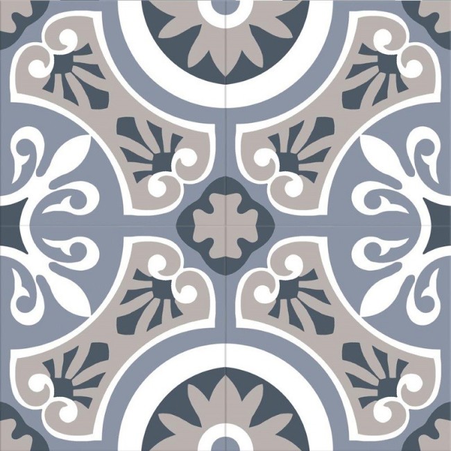 Brindisi Blue 22.5x22.5cm Square Matt Anti Slip Patterned Porcelain ...