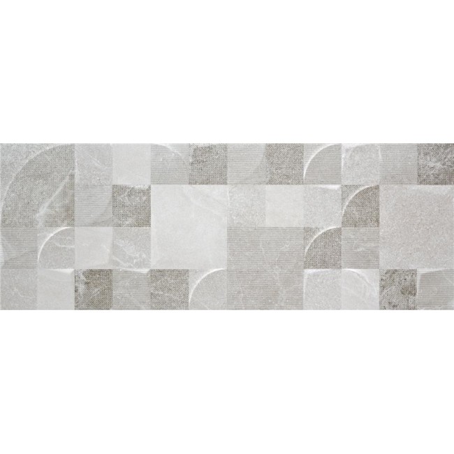 Bodo White Decor 33.3x90cm Rectangular Matt Ceramic Wall Tile
