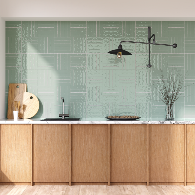 Dandy Jade Green 5x25cm Rectangular Gloss Ceramic Wall Tile