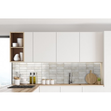 Amazonia Chalk White 6.5x20cm Rectangular Gloss Ceramic Wall Tile