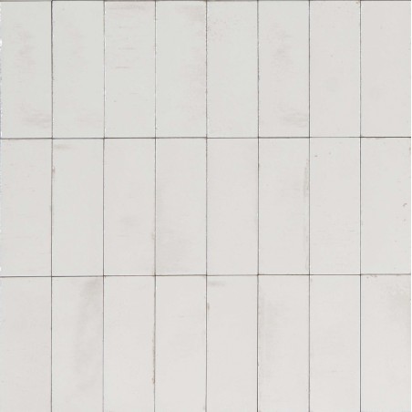 Gleeze White 7.5x20cm Rectangular Gloss Porcelain Wall & Floor Tile