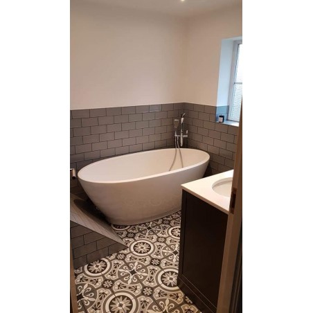 Brindisi Grey 22.5x22.5cm Square Matt Anti Slip Patterned Porcelain Wall & Floor Tile