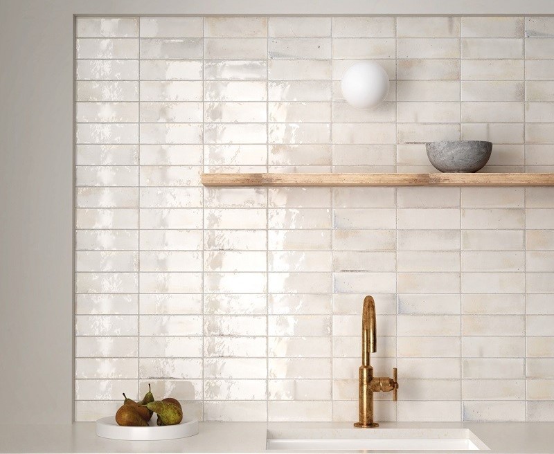 Hanoi White 5.1x16.1 Rectangular Gloss Ceramic Wall Tile